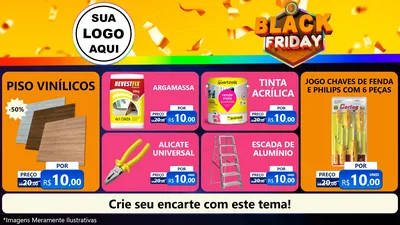 Modelo de TV para TV Horizontal com o tema Black Friday para Material para Construção
