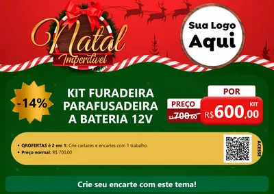 Modelo de Cartaz para Cartaz A4 Horizontal com o tema Natal Imperdível para Maquinas e Ferramentas