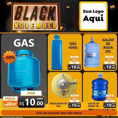 Modelo de Rede Social para Feed Facebook com o tema Black November para Água e gás