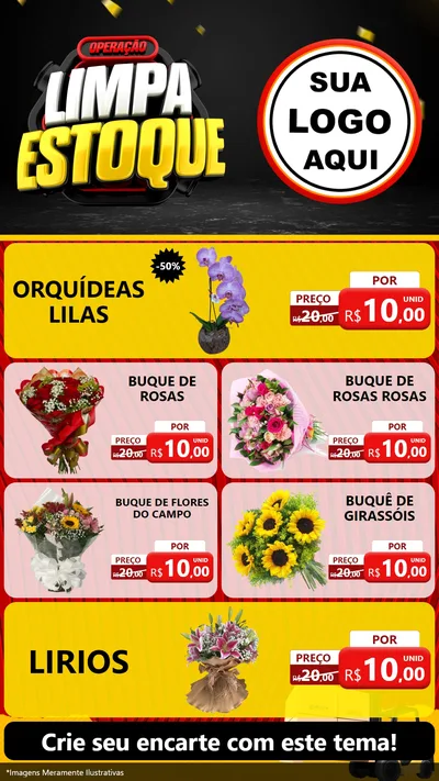 Modelo de TV para TV Vertical com o tema Operação Limpa Estoque para Floricultura e jardim