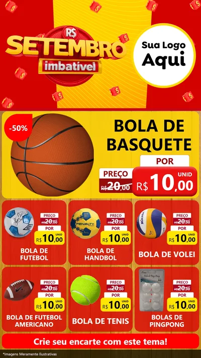 Modelo de Rede Social para Stories com o tema Setembro Imbatível para Artigos Esportivos