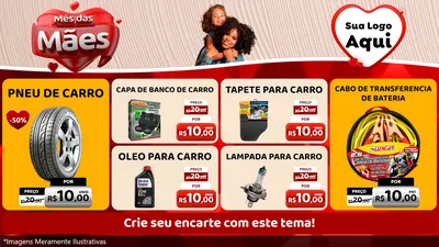 Modelo de TV para TV Horizontal com o tema Mês das Mães para Auto peças