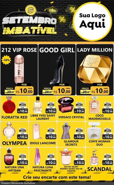 Modelo de Encarte para Encarte Grande com o tema Setembro Imbatível para Perfumes