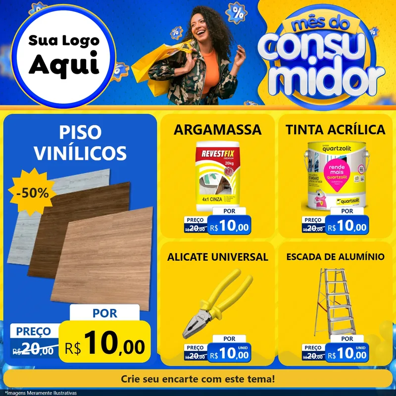 Modelo de Rede Social para Feed Facebook com o tema Mês do Consumidor para Material para Construção