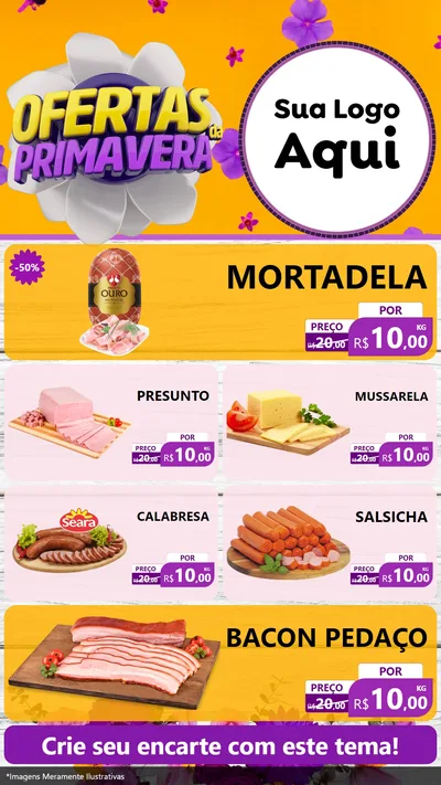 Modelo de TV para TV Vertical com o tema Ofertas Da Primavera para Frios e Laticínios