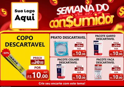 Modelo de Encarte para Encarte A4 Horizontal com o tema Semana do Consumidor para Embalagens