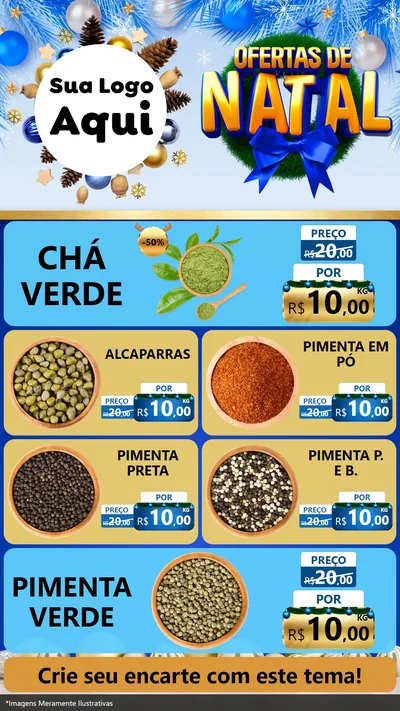 Modelo de TV para TV Vertical com o tema Ofertas de Natal para Produtos Naturais