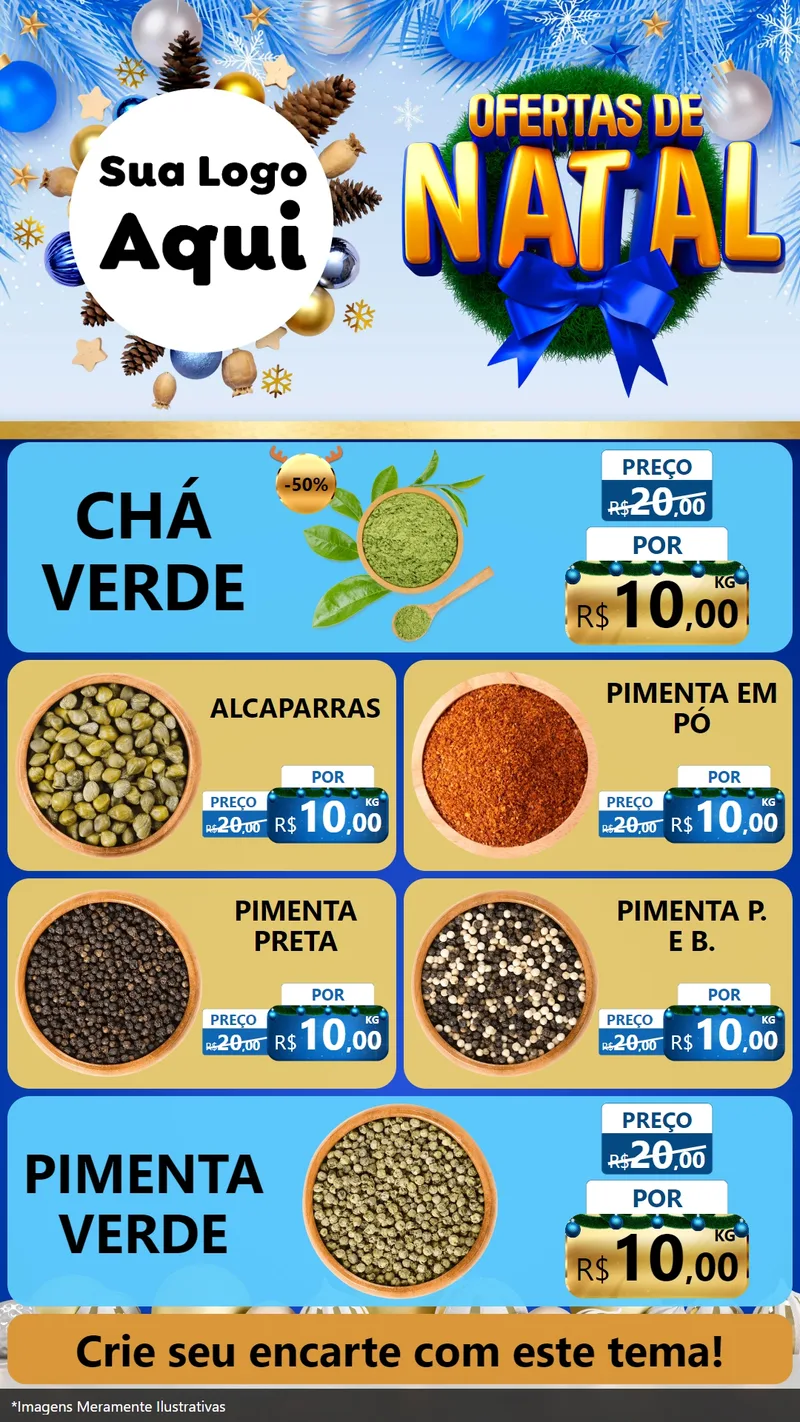 Modelo de TV para TV Vertical com o tema Ofertas de Natal para Produtos Naturais