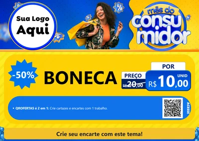 Modelo de Cartaz para Cartaz A4 Horizontal com o tema Mês do Consumidor para Brinquedos