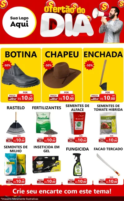 Modelo de Encarte para Encarte Grande com o tema Ofertão do dia para Agropecuária