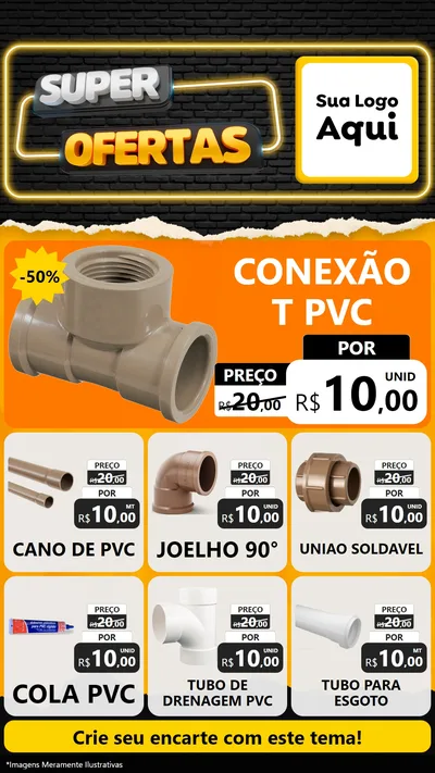 Modelo de Rede Social para Stories com o tema Super Ofertas para Tubos e conexões