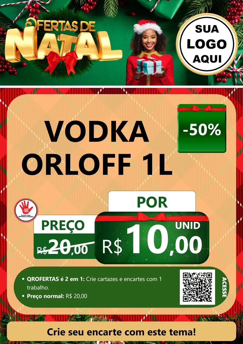 Modelo de Cartaz para Cartaz A4 Vertical com o tema Ofertas de Natal para Distribuidora de bebidas