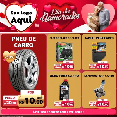 Modelo de Rede Social para Feed Facebook com o tema Dia Dos Namorados para Auto peças