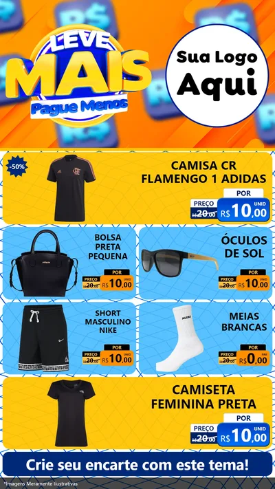 Modelo de TV para TV Vertical com o tema Leve Mais, Pague Menos para Roupas e acessórios