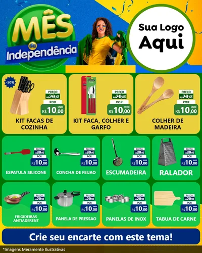 Modelo de Rede Social para Feed Instagram com o tema Mês da Independência para Utilidades Domésticas