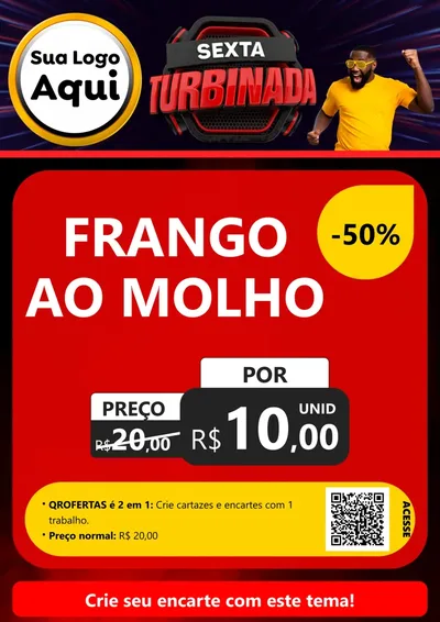 Modelo de Cartaz para Cartaz A4 Vertical com o tema Sexta Turbinada para Restaurante