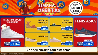 Modelo de TV para TV Horizontal com o tema Semana de Ofertas para Calçados