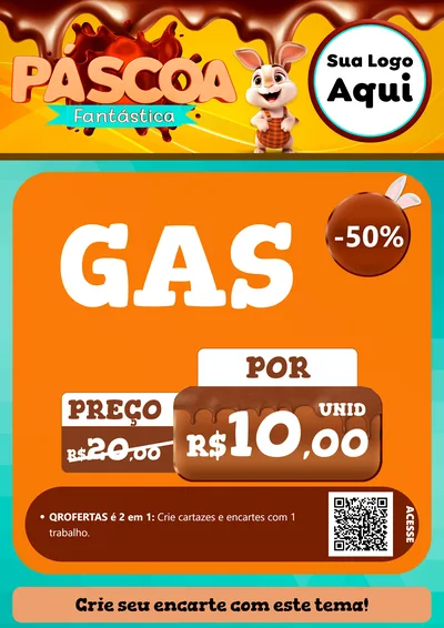 Modelo de Cartaz para Cartaz A4 Vertical com o tema Páscoa Fantástica para Água e gás