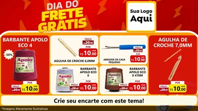 Modelo de TV para TV Horizontal com o tema Dia do Frete Grátis para Armarinho e Aviamentos