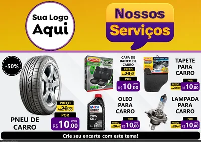 Modelo de Encarte para Encarte A4 Horizontal com o tema Nossos Serviços para Auto peças