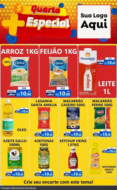 Modelo de Encarte para Encarte Grande com o tema Quarta Mais Especial para Supermercado