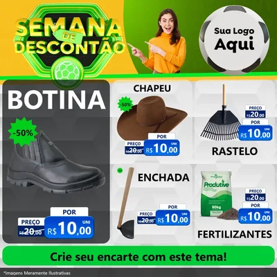 Modelo de Rede Social para Feed Facebook com o tema Semana de Descontão - Copa para Agropecuária