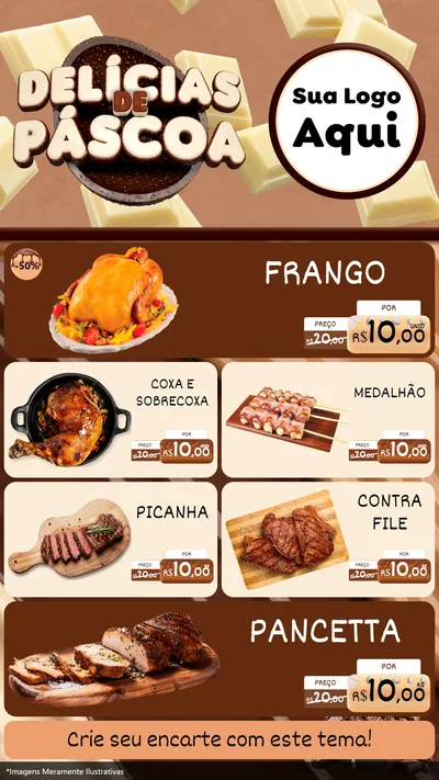 Modelo de TV para TV Vertical com o tema Delícias de Páscoa para Assados