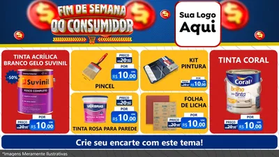 Modelo de TV para TV Horizontal com o tema Fim de Semana do Consumidor para Tintas e Ferramentas