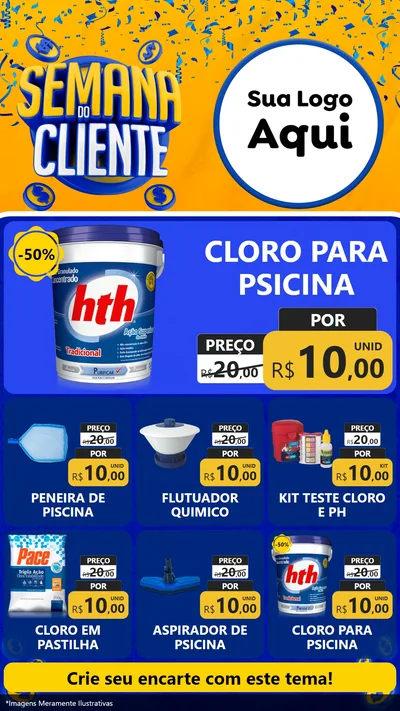 Modelo de Rede Social para Stories com o tema Semana do Cliente para Produtos para Piscina