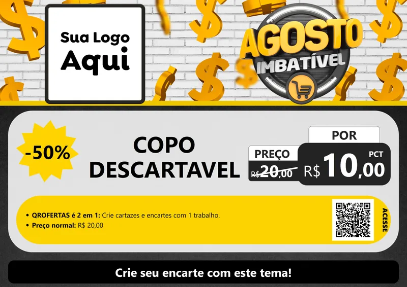 Modelo de Cartaz para Cartaz A4 Horizontal com o tema Agosto imbatível para Embalagens