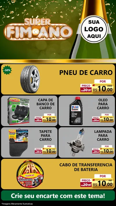 Modelo de TV para TV Vertical com o tema Super Fim de Ano para Auto peças