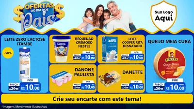 Modelo de TV para TV Horizontal com o tema Ofertas do Dia dos Pais para Frios e Laticínios