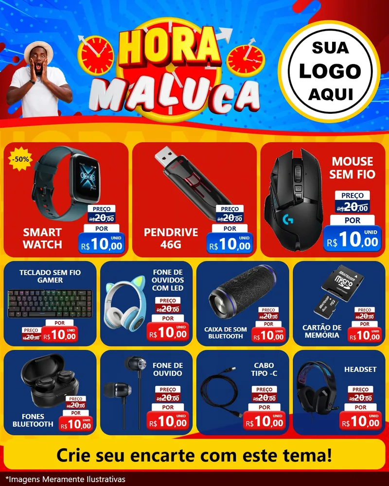 Modelo de Rede Social para Feed Instagram com o tema Hora Maluca para Informática