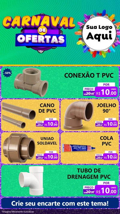 Modelo de TV para TV Vertical com o tema Carnaval de Ofertas para Tubos e conexões