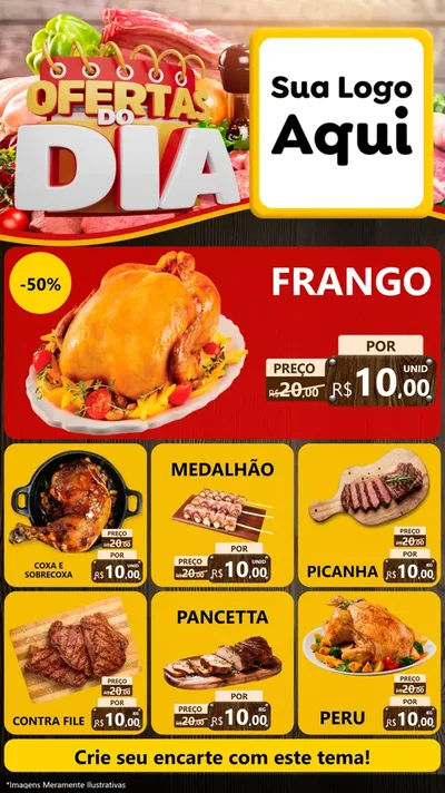 Modelo de Rede Social para Stories com o tema Ofertas do Dia para Assados