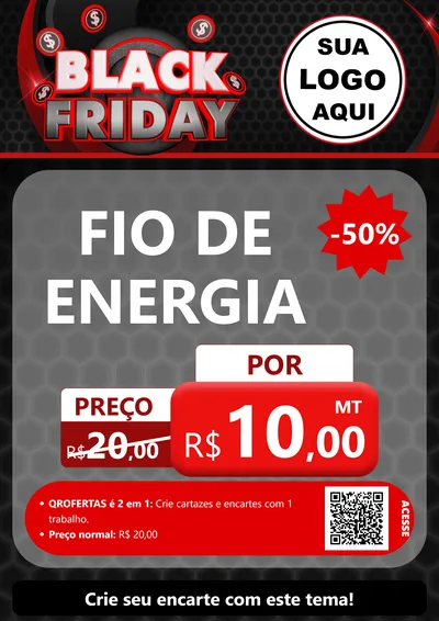 Modelo de Cartaz para Cartaz A4 Vertical com o tema Black Friday para Materiais Elétricos