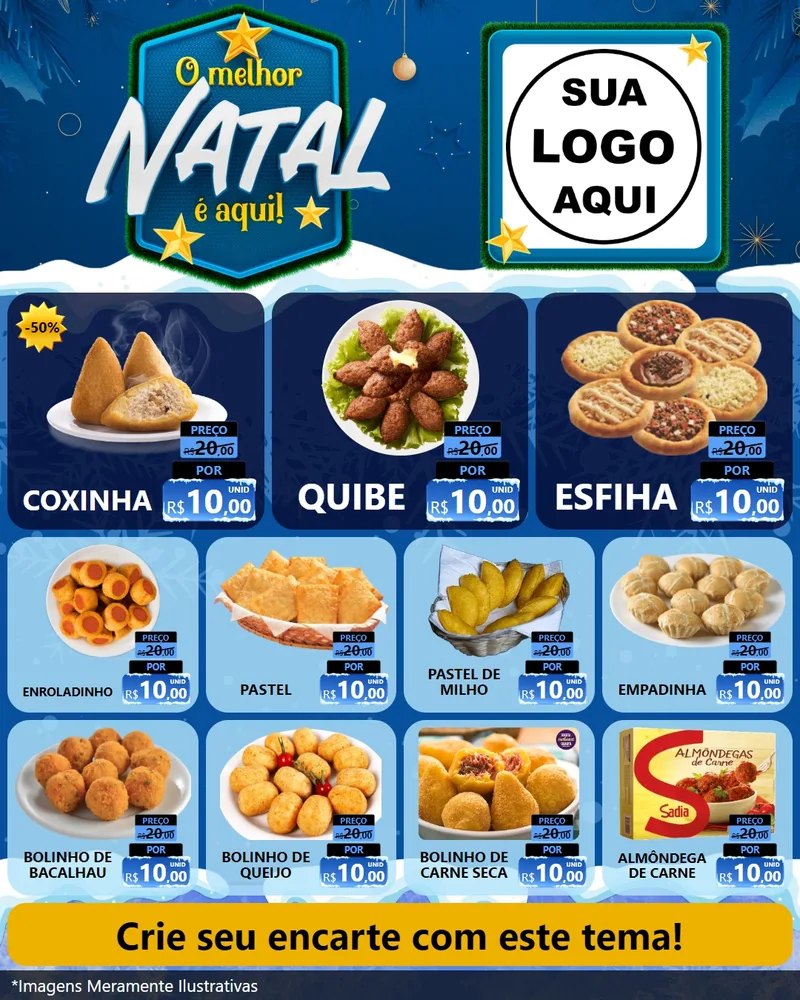 Modelo de Rede Social para Feed Instagram com o tema O Melhor Natal É Aqui! para Salgadaria