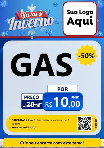 Modelo de Cartaz para Cartaz A4 Vertical com o tema Ofertas de Inverno para Água e gás