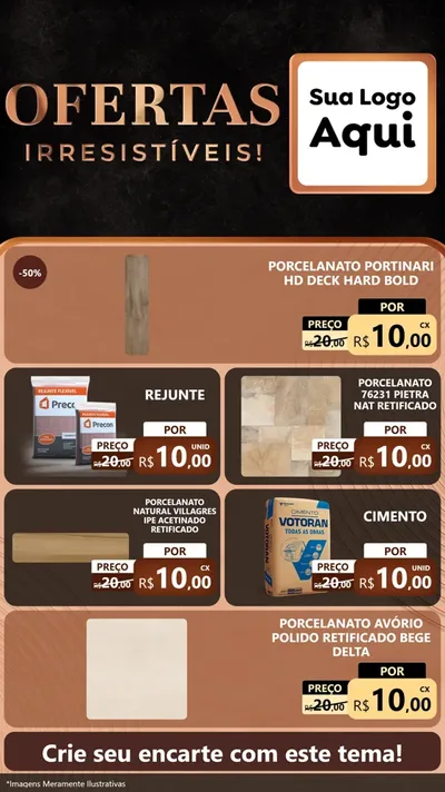 Modelo de TV para TV Vertical com o tema Ofertas Irresistíveis! para Pisos e revestimentos