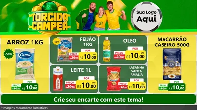 Modelo de TV para TV Horizontal com o tema Torcida Campeã - Copa para Supermercado