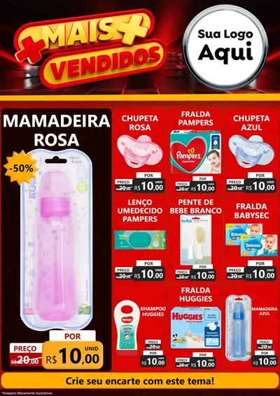 Modelo de Encarte para Encarte A4 Vertical com o tema Mais Vendidos para Bebês