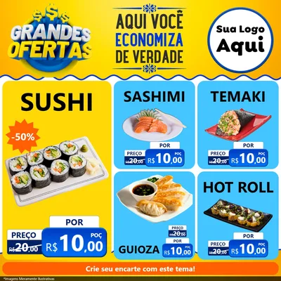 Modelo de Rede Social para Feed Facebook com o tema Grandes Ofertas para Comida japonesa