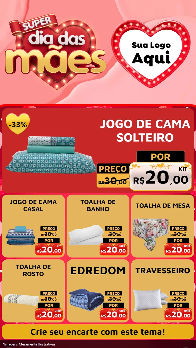 Modelo de Rede Social para Stories com o tema Super Dia Das Mães para Cama, Mesa e Banho