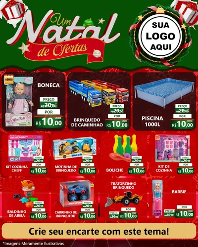 Modelo de Rede Social para Feed Instagram com o tema Um Natal de Ofertas para Brinquedos