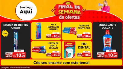 Modelo de TV para TV Horizontal com o tema Final de Semana de Ofertas para Higiene Pessoal
