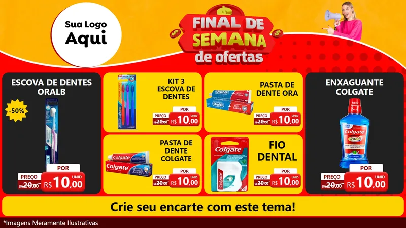 Modelo de TV para TV Horizontal com o tema Final de Semana de Ofertas para Higiene Pessoal