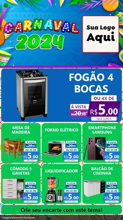 Modelo de Rede Social para Stories com o tema Carnaval 2027 para Móveis e Eletro