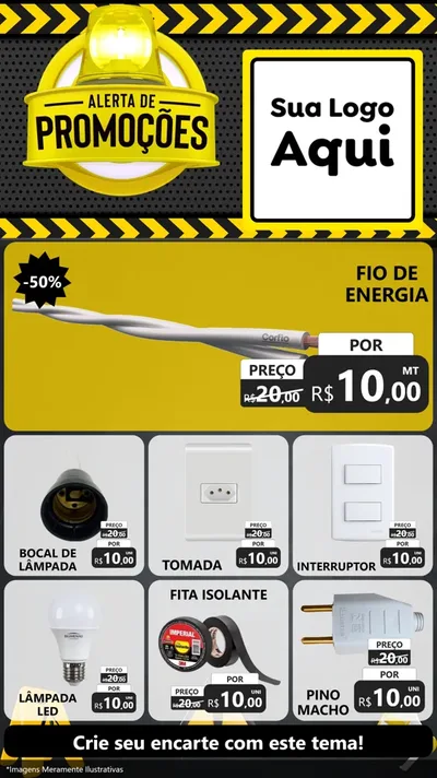 Modelo de Rede Social para Stories com o tema Alerta de Promoções para Materiais Elétricos