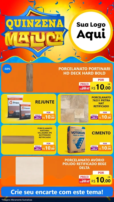 Modelo de TV para TV Vertical com o tema Quinzena Maluca para Pisos e revestimentos