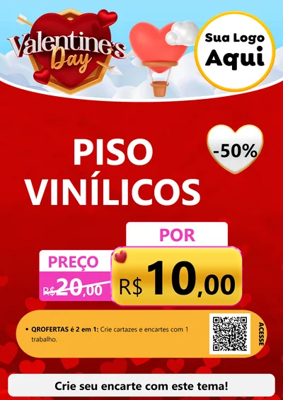 Modelo de Cartaz para Cartaz A4 Vertical com o tema Valentine's Day para Material para Construção